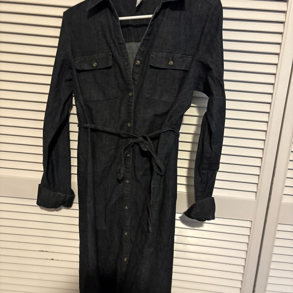 Black Denim Shirt Dress